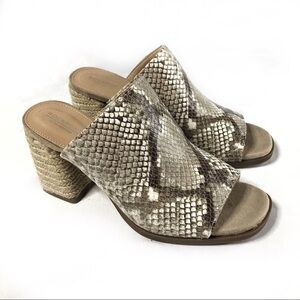 Rockport Total Motion Amara Slide Snake Print Heeled Sandals Size 6